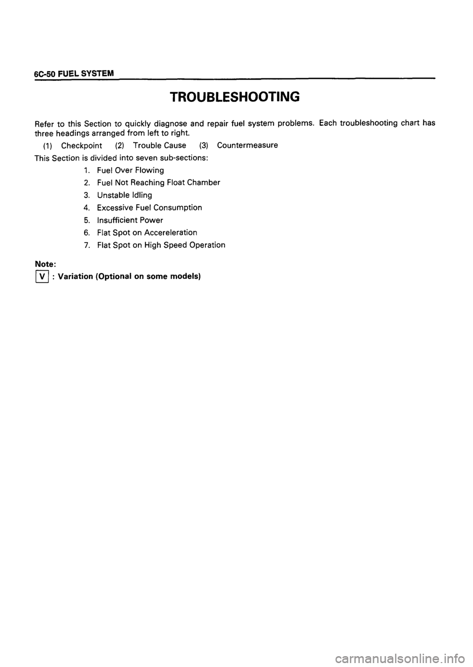 ISUZU TF SERIES 1993  Workshop Manual 