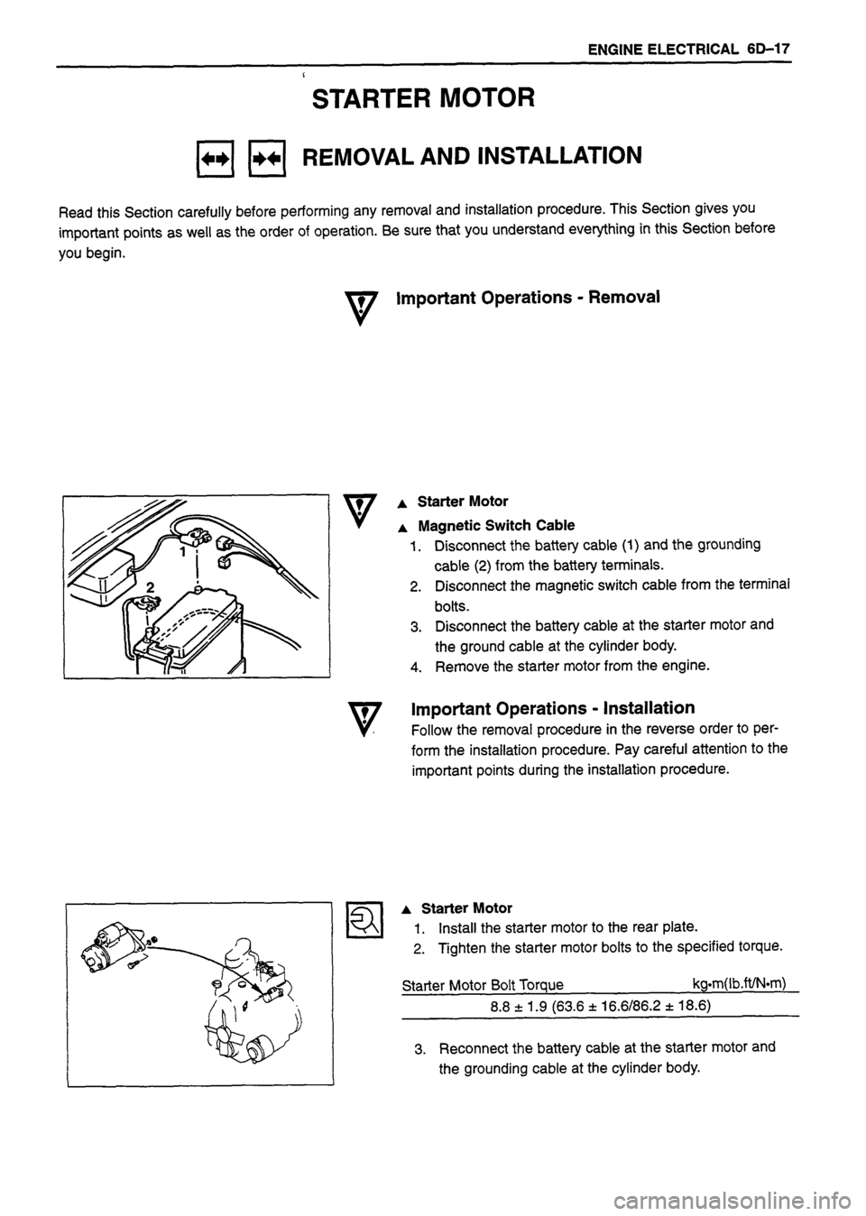 ISUZU TF SERIES 1993  Workshop Manual 