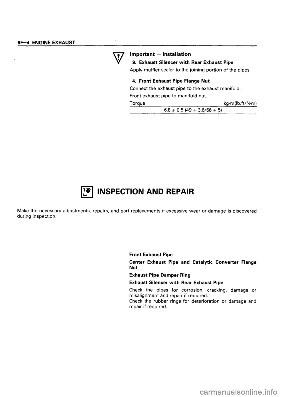 ISUZU TF SERIES 1993  Workshop Manual 