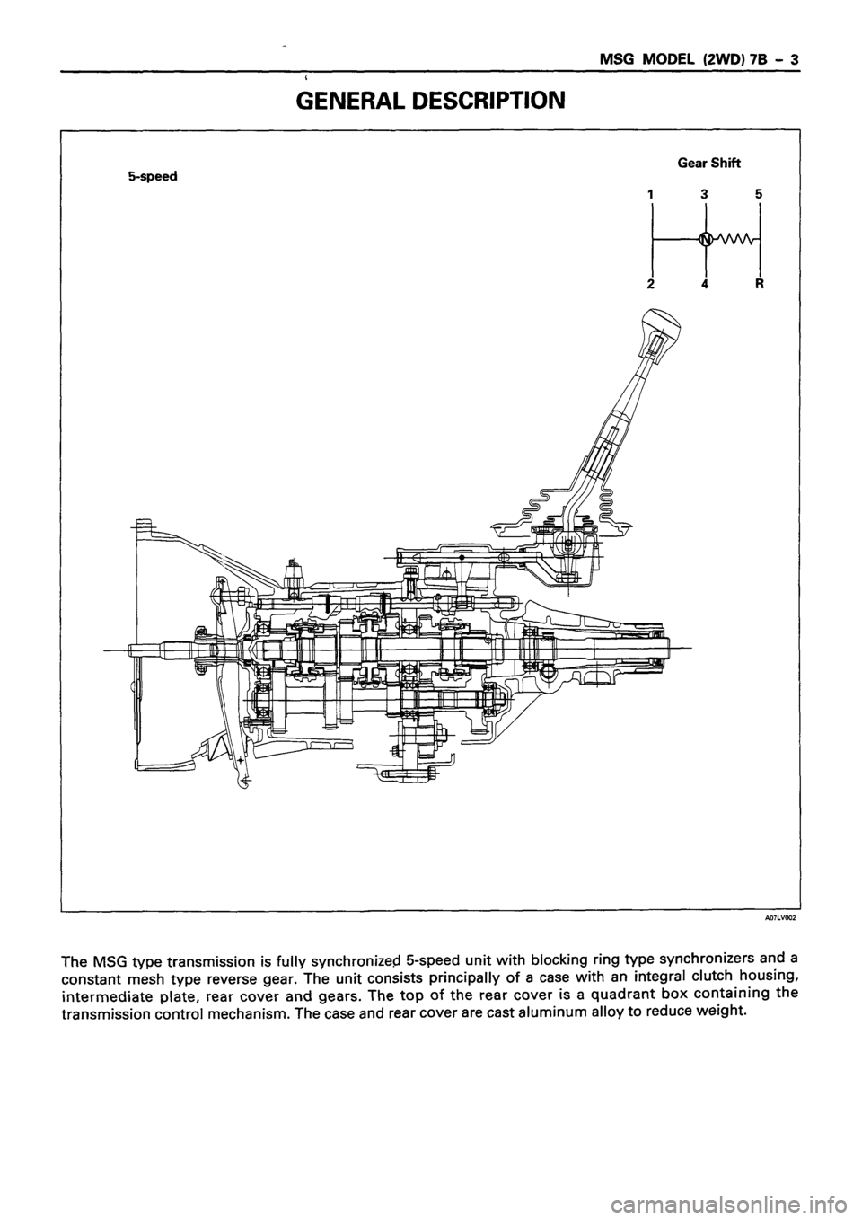 ISUZU TF SERIES 1993  Workshop Manual 