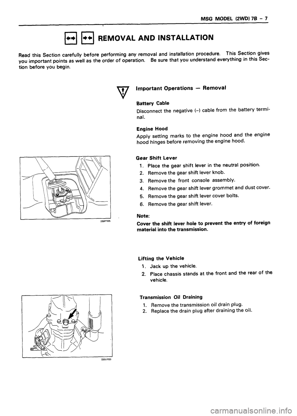ISUZU TF SERIES 1993  Workshop Manual 