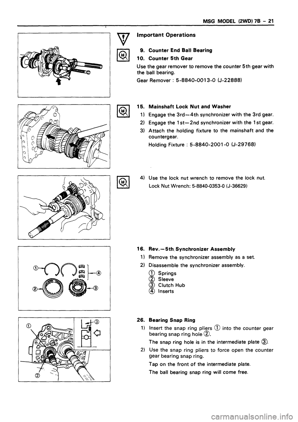 ISUZU TF SERIES 1993  Workshop Manual 