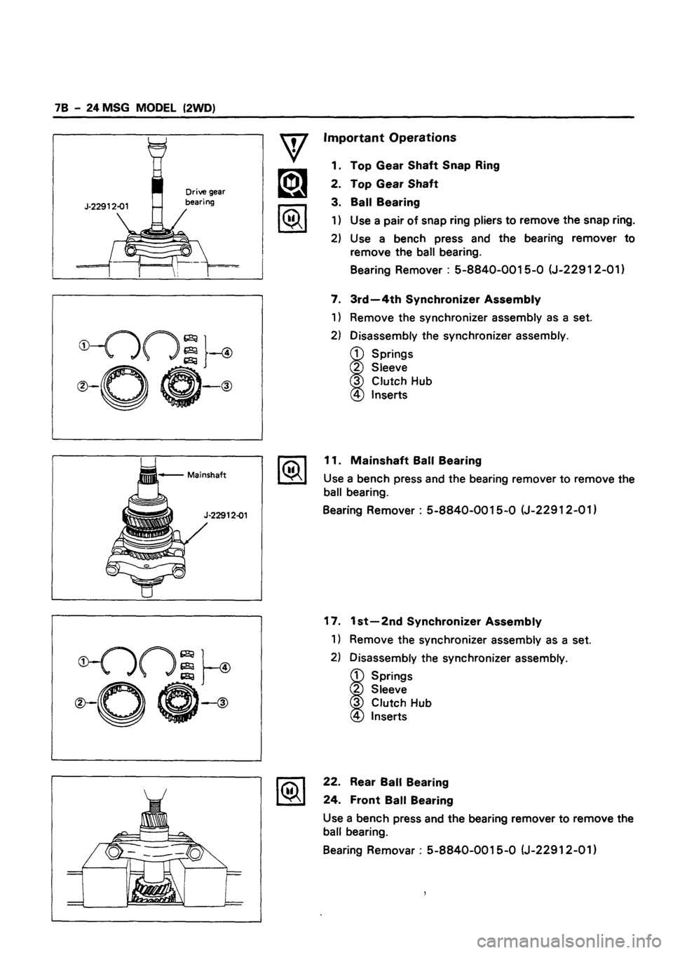 ISUZU TF SERIES 1993  Workshop Manual 