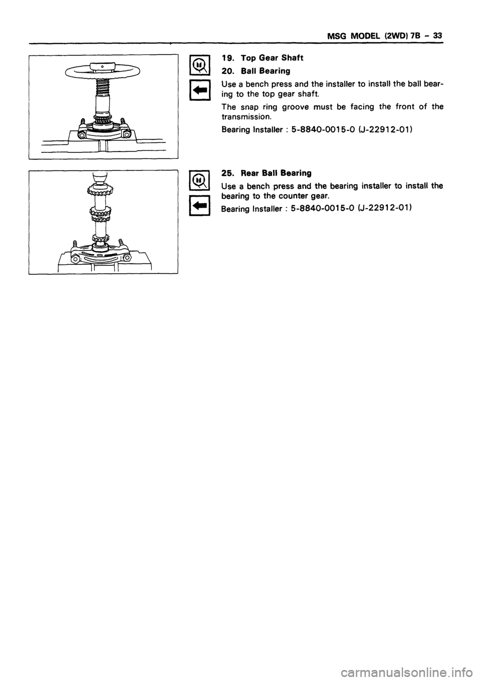ISUZU TF SERIES 1993  Workshop Manual 