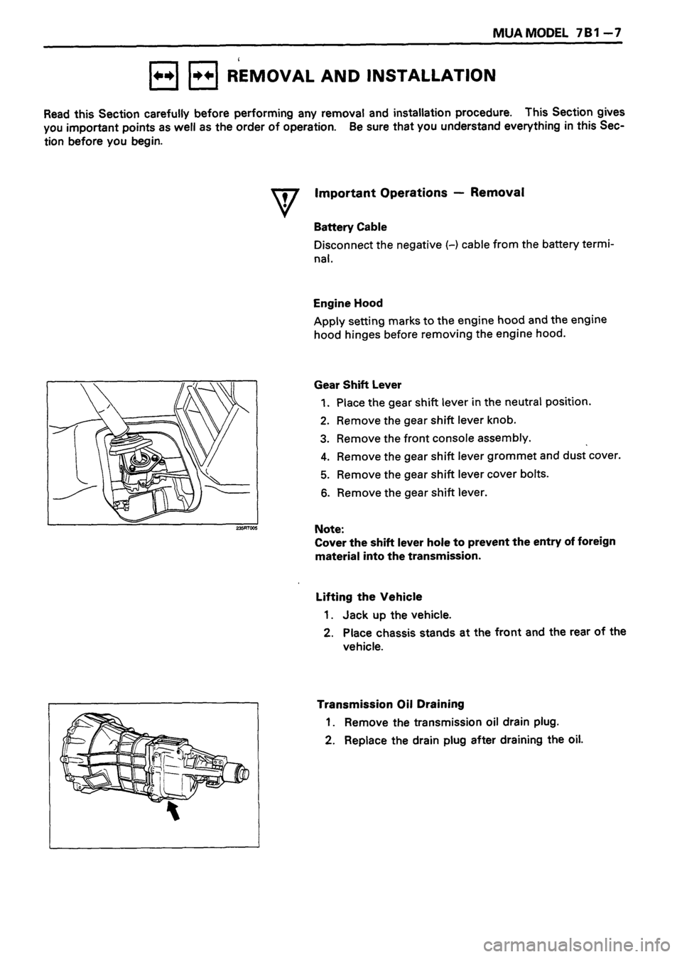 ISUZU TF SERIES 1993  Workshop Manual 