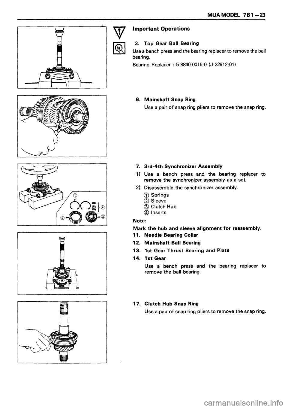 ISUZU TF SERIES 1993  Workshop Manual 