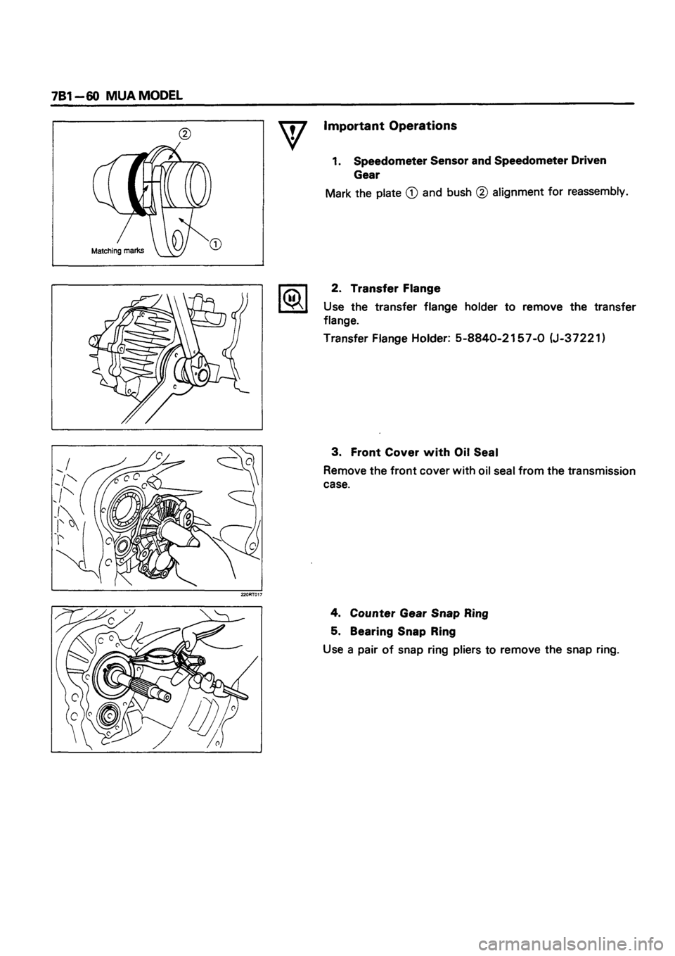 ISUZU TF SERIES 1993  Workshop Manual 