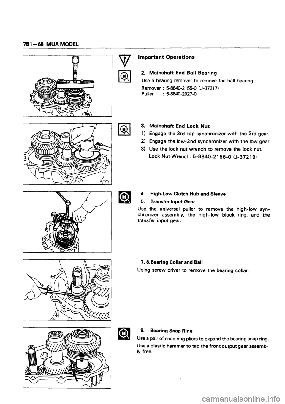 ISUZU TF SERIES 1993  Workshop Manual 