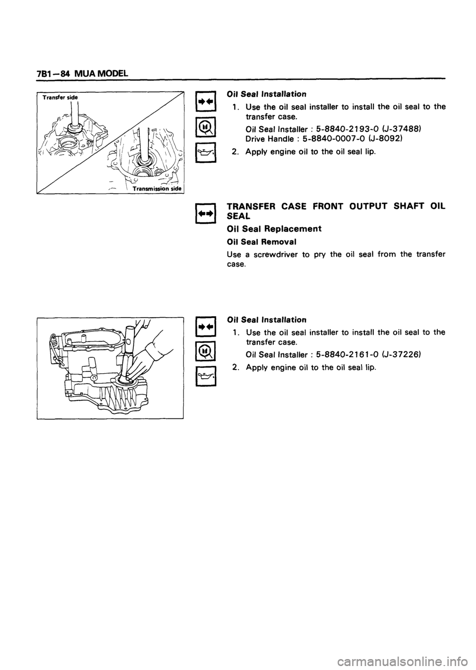 ISUZU TF SERIES 1993  Workshop Manual 