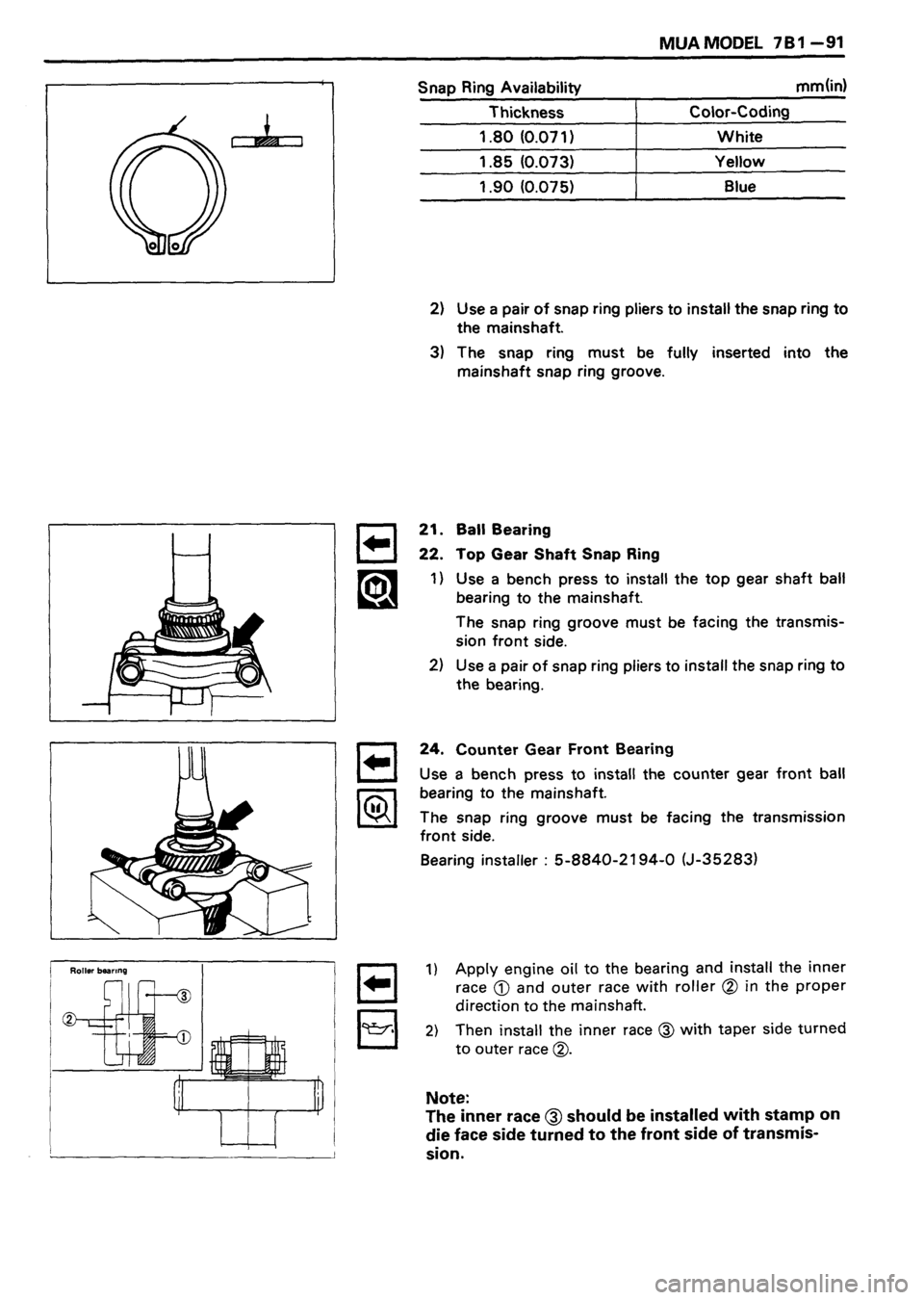 ISUZU TF SERIES 1993  Workshop Manual 