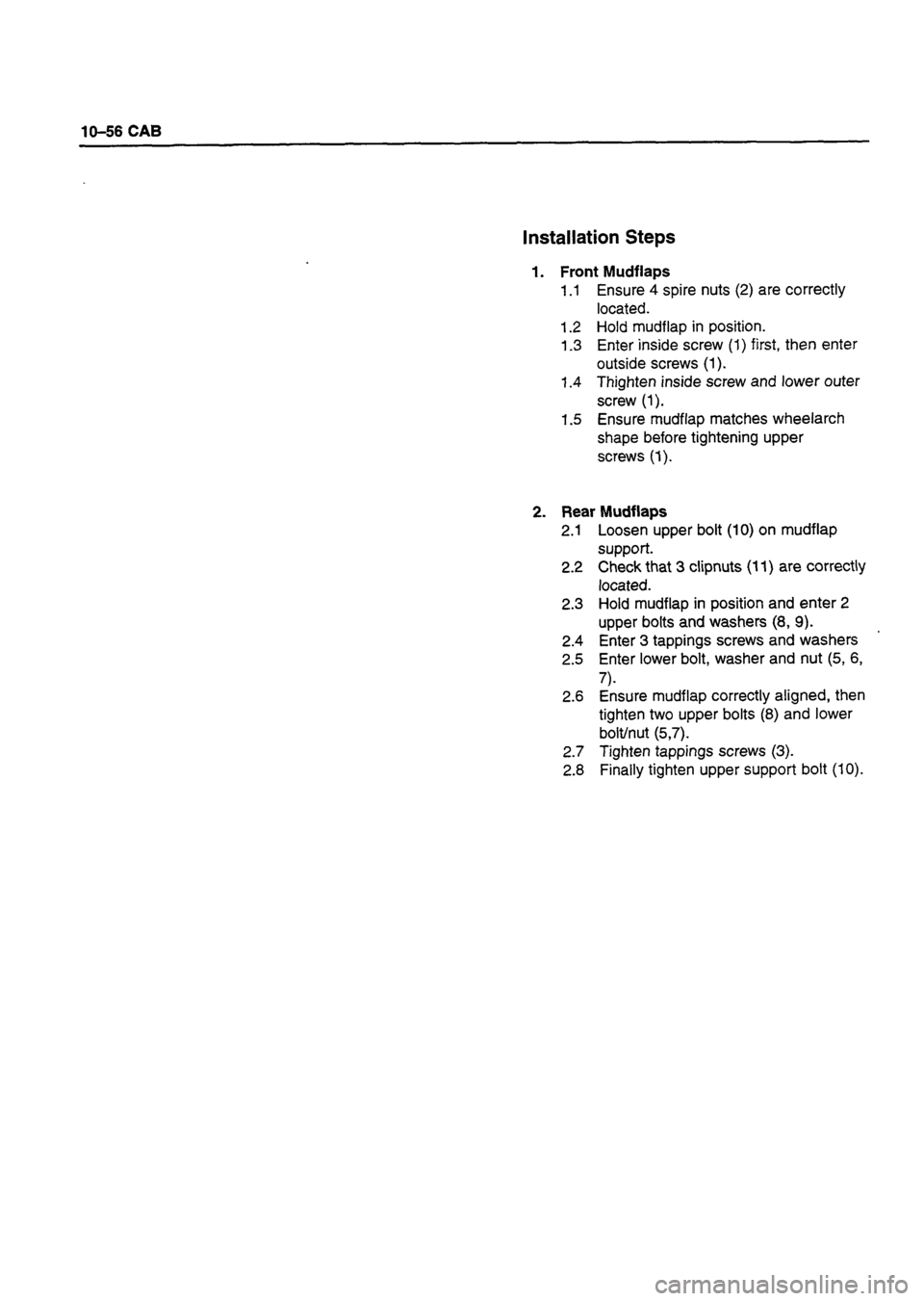 ISUZU TF SERIES 1993  Workshop Manual 