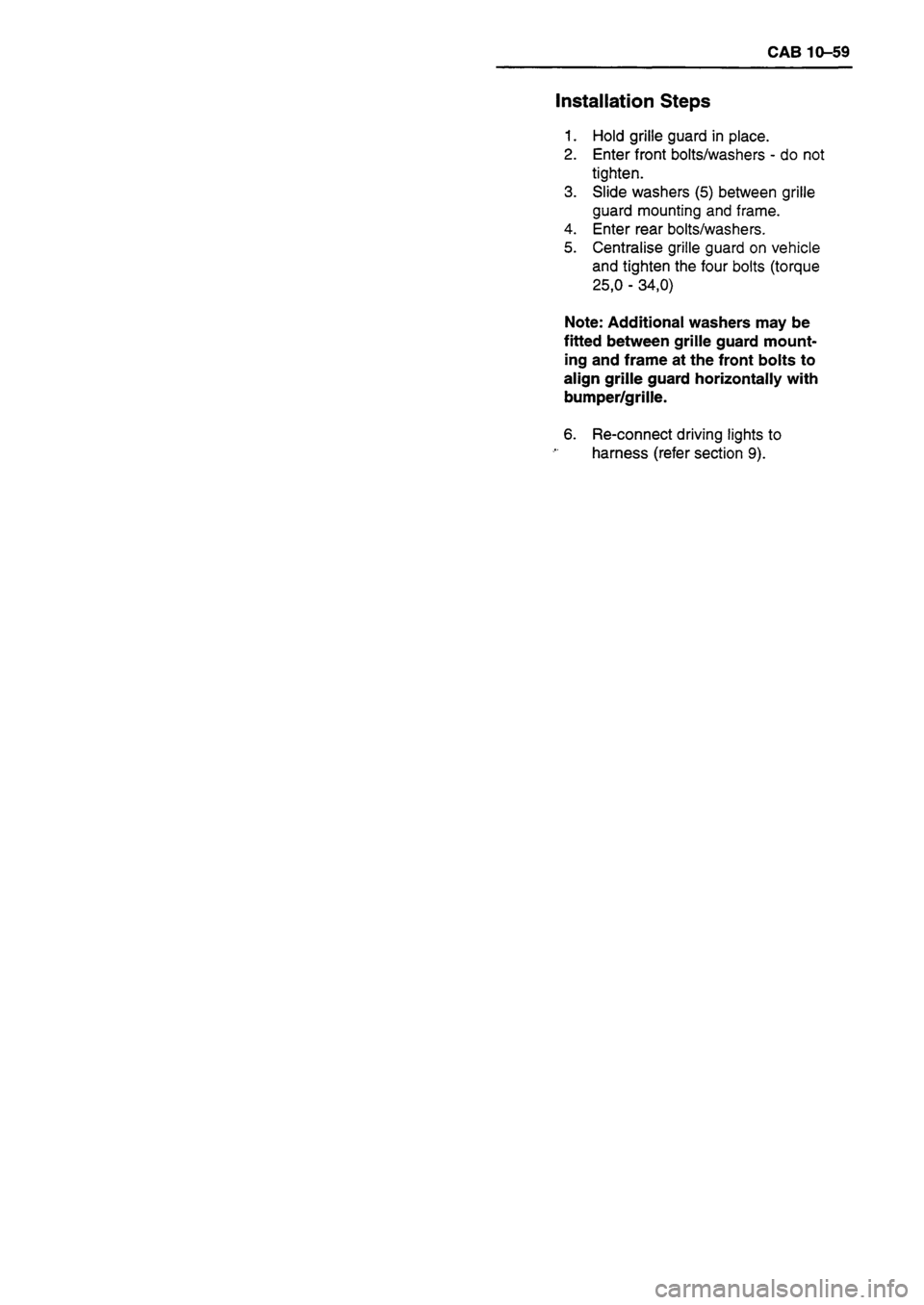 ISUZU TF SERIES 1993  Workshop Manual 