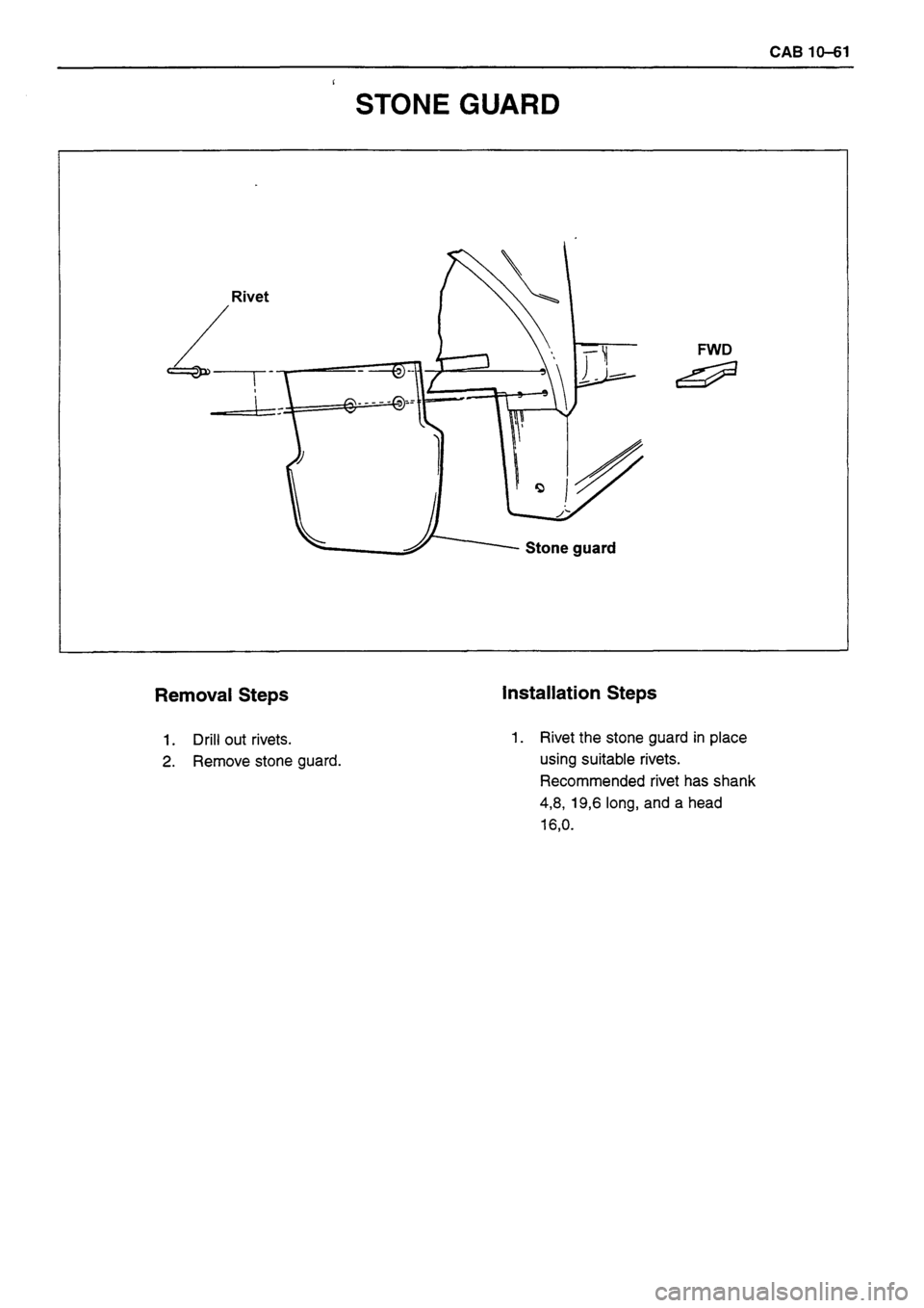 ISUZU TF SERIES 1993  Workshop Manual 