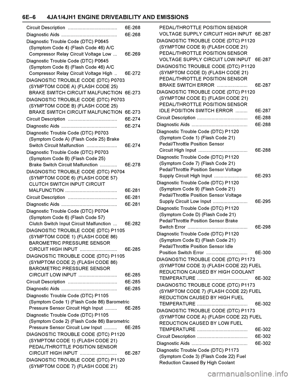 ISUZU TF SERIES 2004 Workshop Manual 6E–6 4JA1/4JH1 ENGINE DRIVEABILITY AND EMISSIONS
Circuit Description ..................................... 6E-268
Diagnostic Aids .......................................... 6E-268
Diagnostic Troub ISUZU TF SERIES 2004 Workshop Manual 6E–6 4JA1/4JH1 ENGINE DRIVEABILITY AND EMISSIONS
Circuit Description ..................................... 6E-268
Diagnostic Aids .......................................... 6E-268
Diagnostic Troub