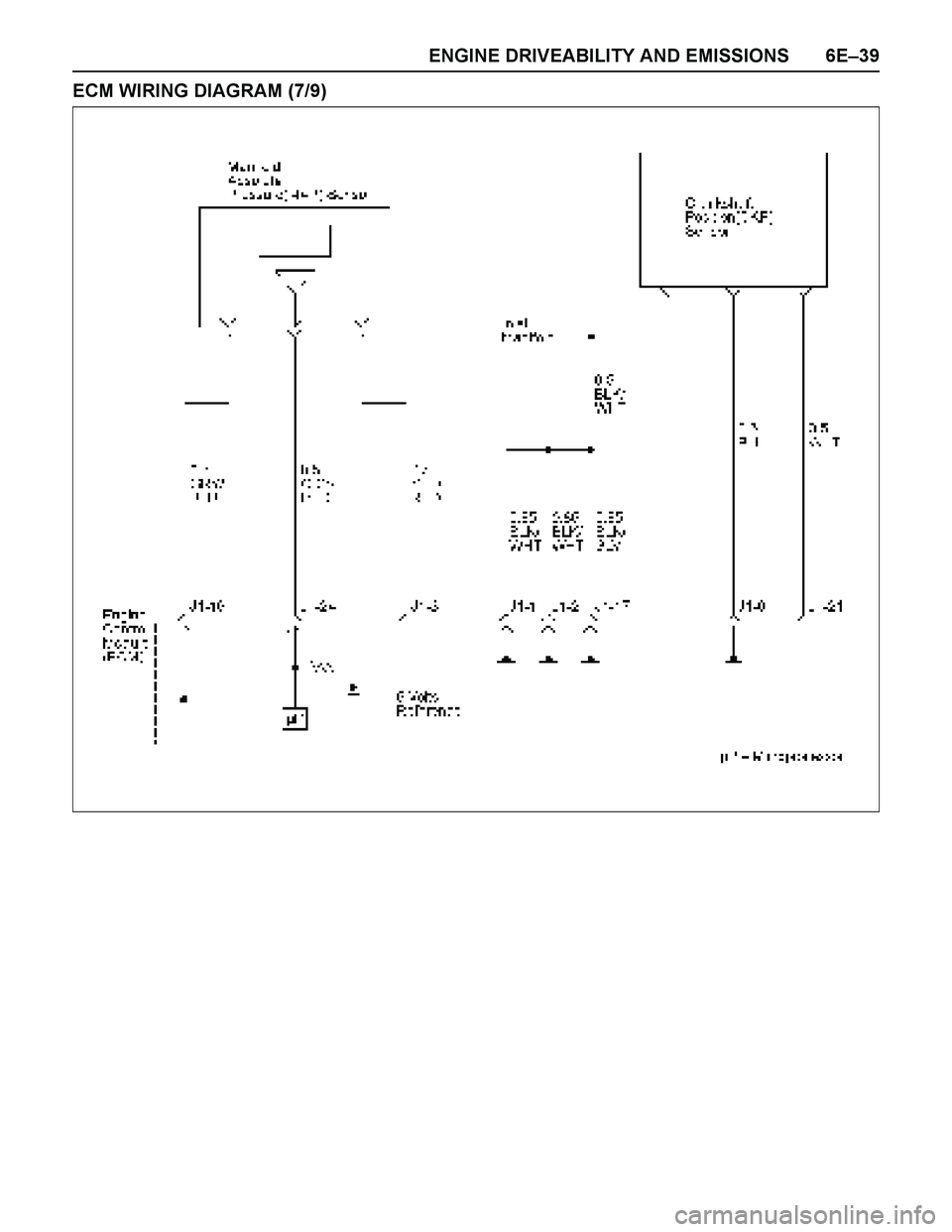 ISUZU TF SERIES 2004  Workshop Manual ENGINE DRIVEABILITY AND EMISSIONS 6E–39
ECM WIRING DIAGRAM (7/9) 