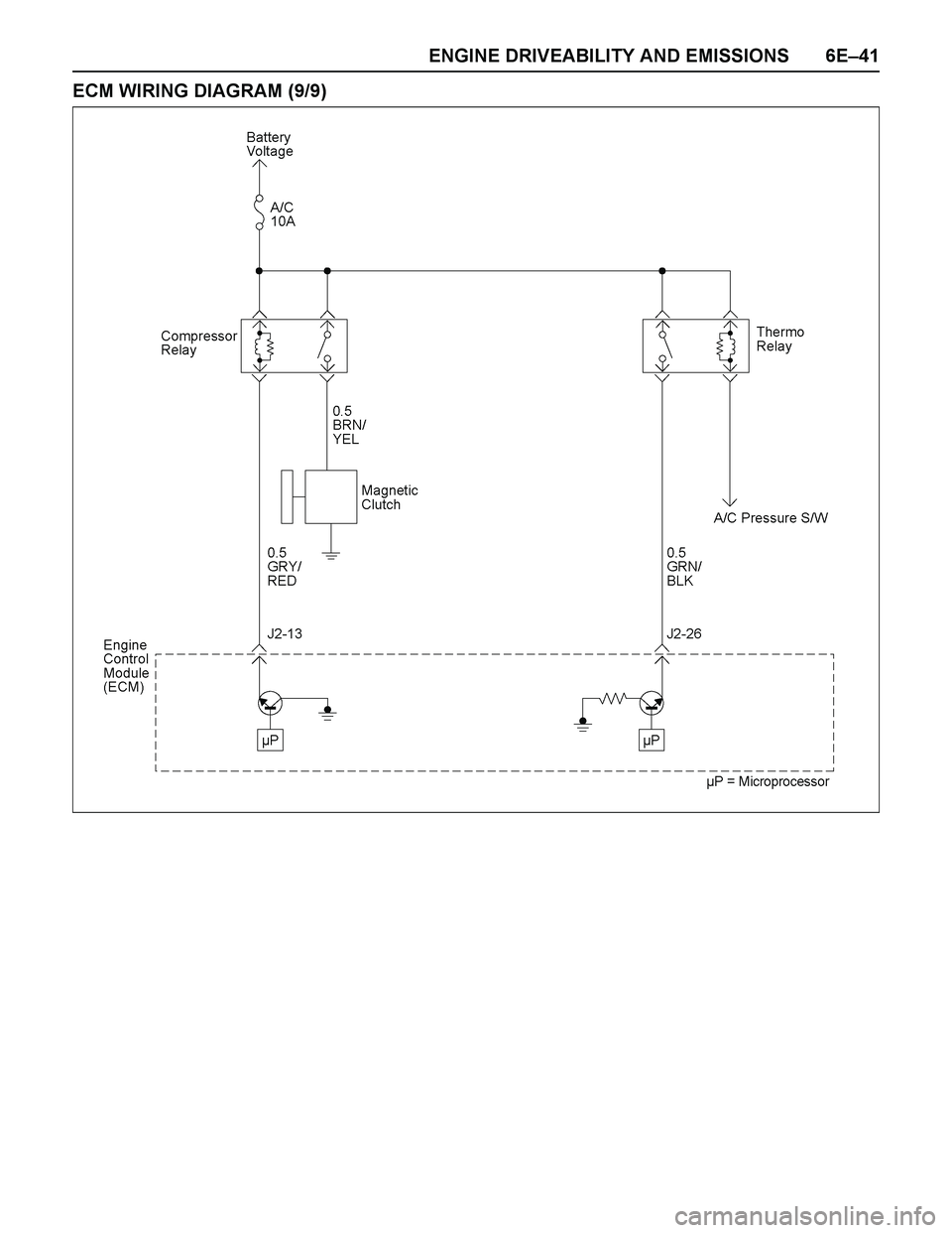 ISUZU TF SERIES 2004  Workshop Manual ENGINE DRIVEABILITY AND EMISSIONS 6E–41
ECM WIRING DIAGRAM (9/9) 