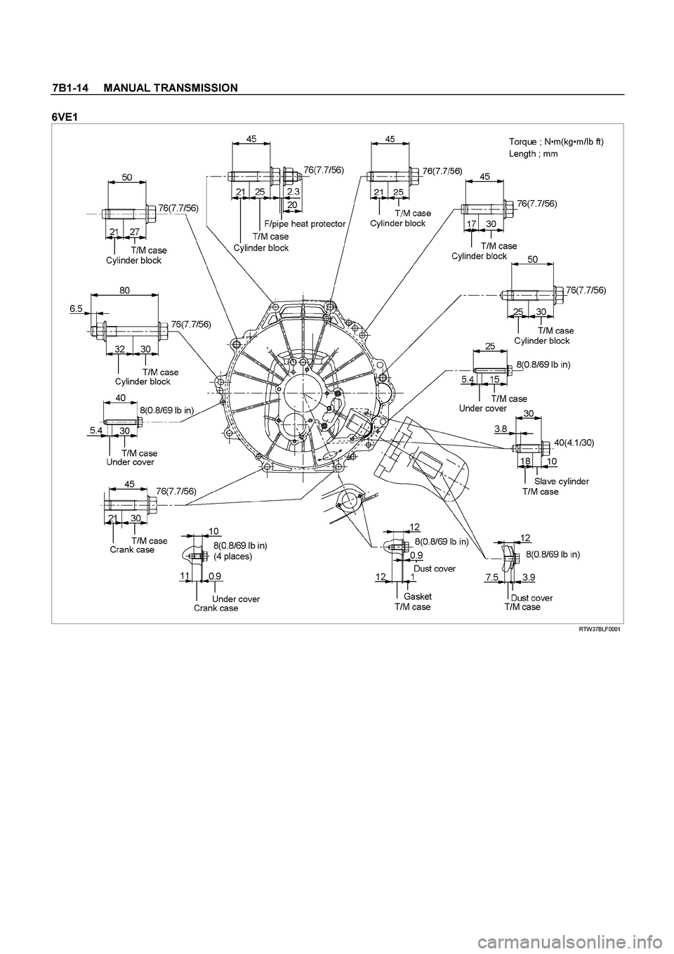 ISUZU TF SERIES 2004  Workshop Manual 7B1-14     MANUAL TRANSMISSION
 
6VE1 
 RTW37BLF0001  