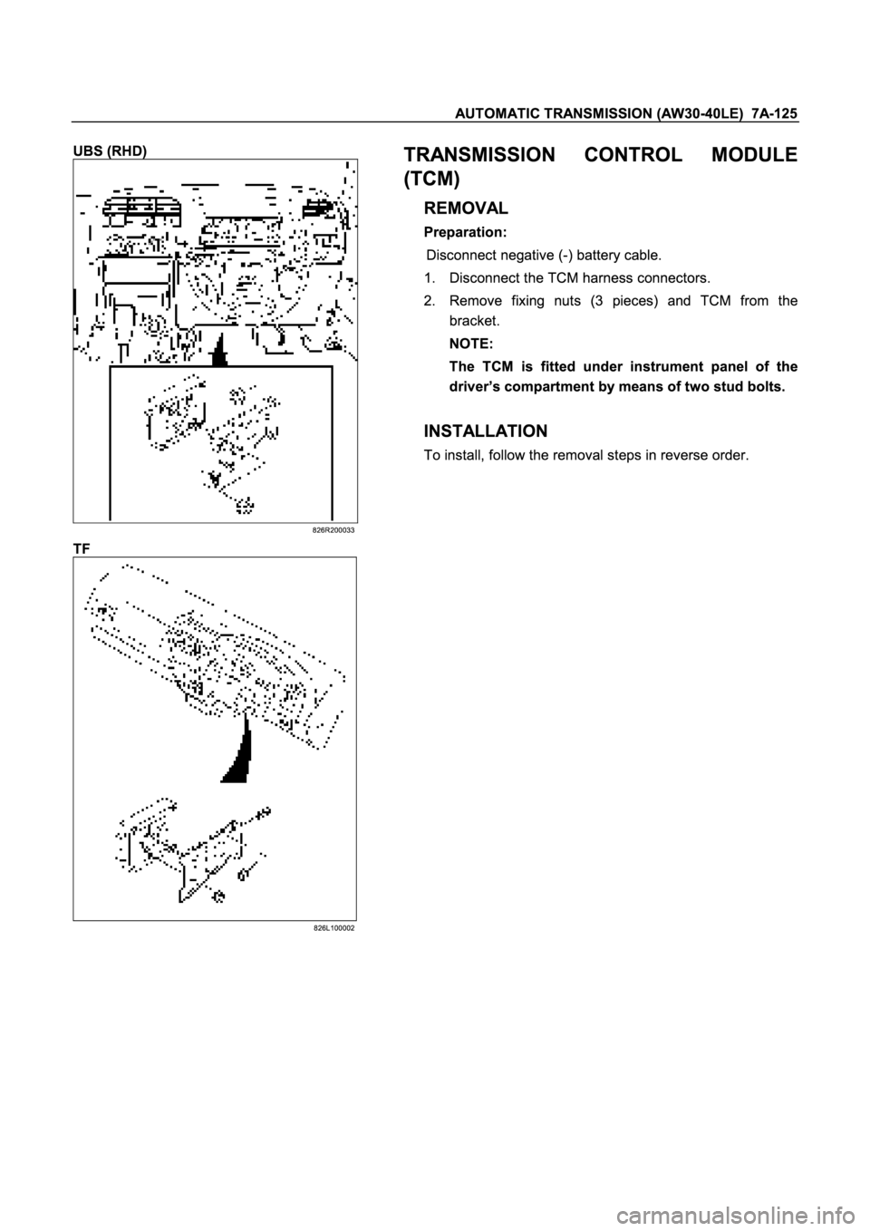 ISUZU TFR SERIES 1997  Workshop Manual � 