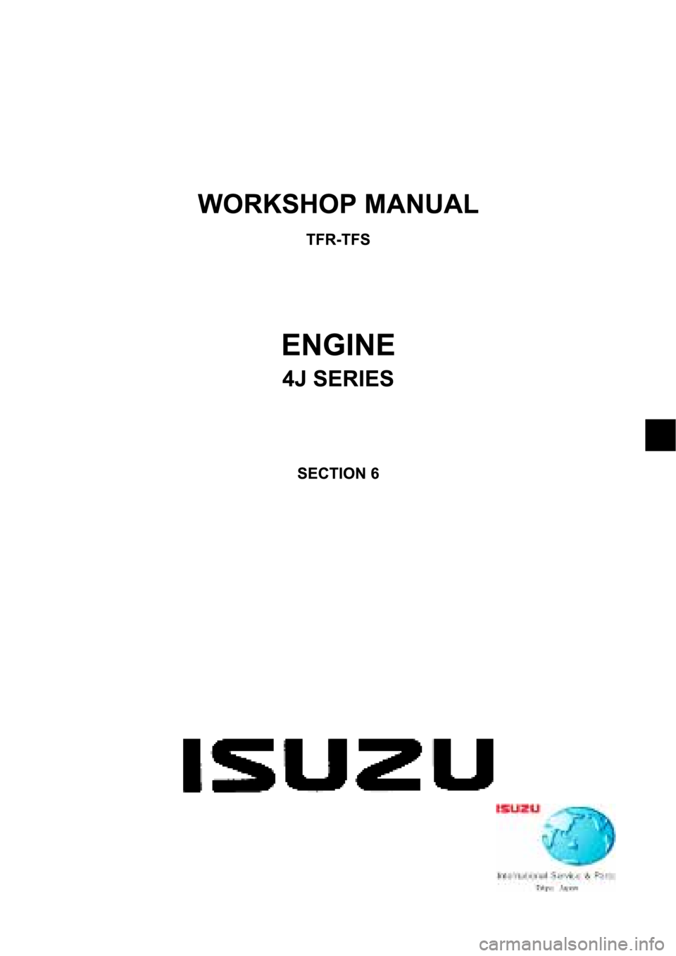 ISUZU TFR SERIES 1997  Workshop Manual 
