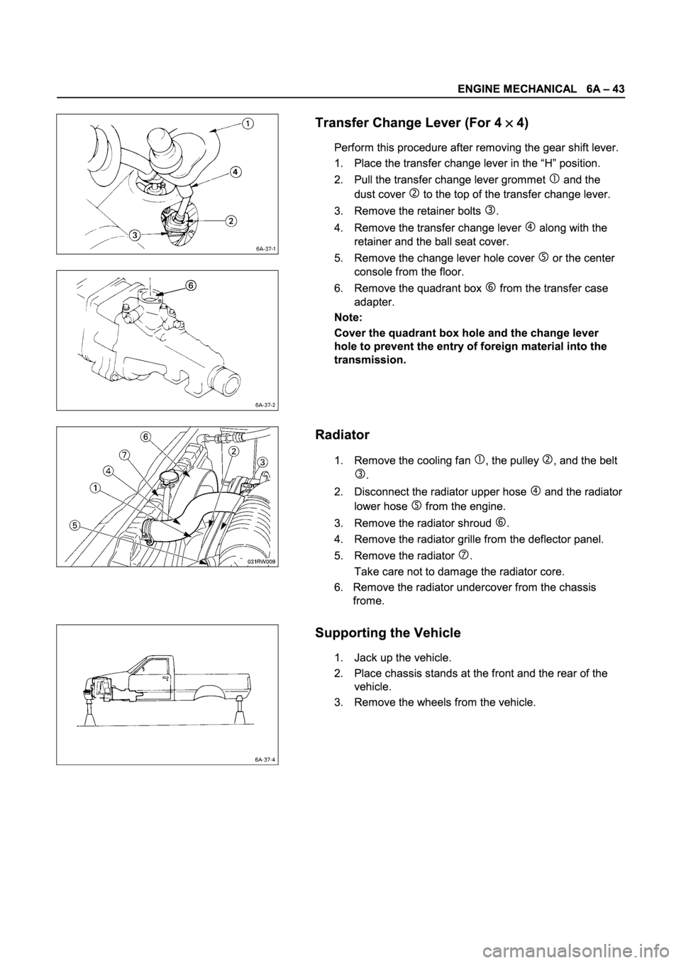 ISUZU TFR SERIES 1997  Workshop Manual 