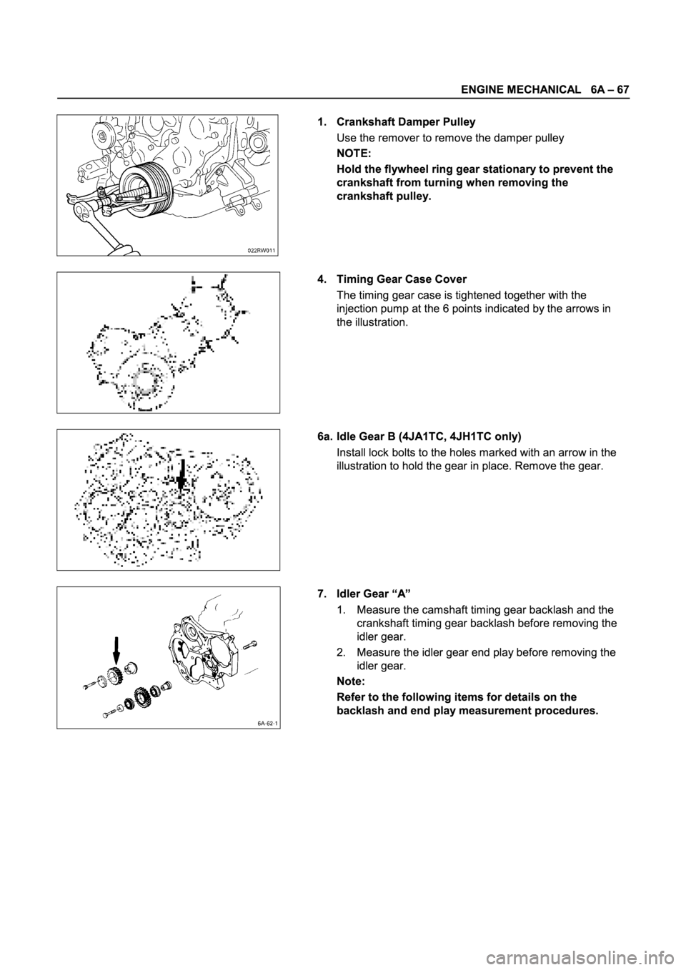 ISUZU TFR SERIES 1997  Workshop Manual 