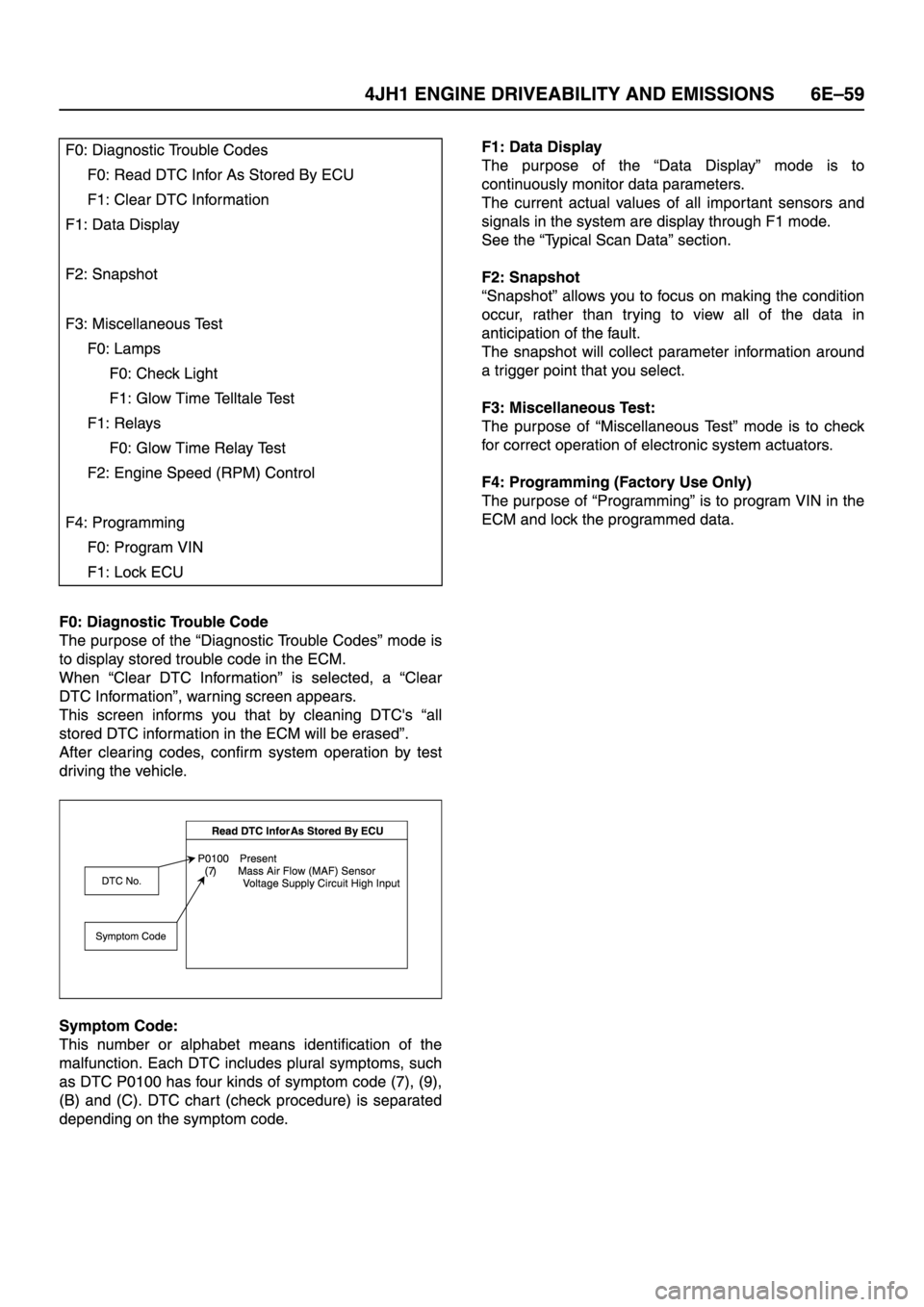 ISUZU TFR SERIES 1997  Workshop Manual 