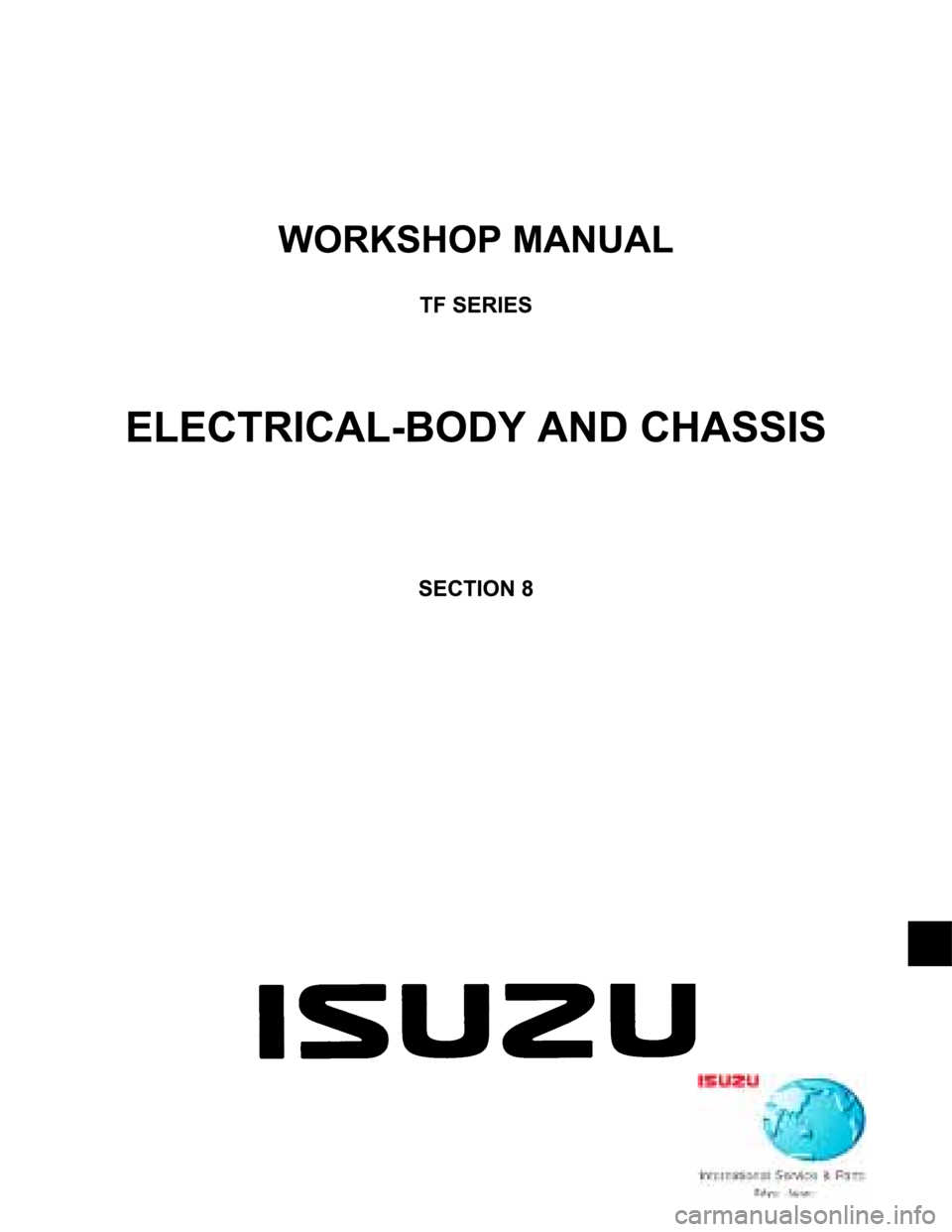 ISUZU TFS SERIES 1997  Workshop Manual 