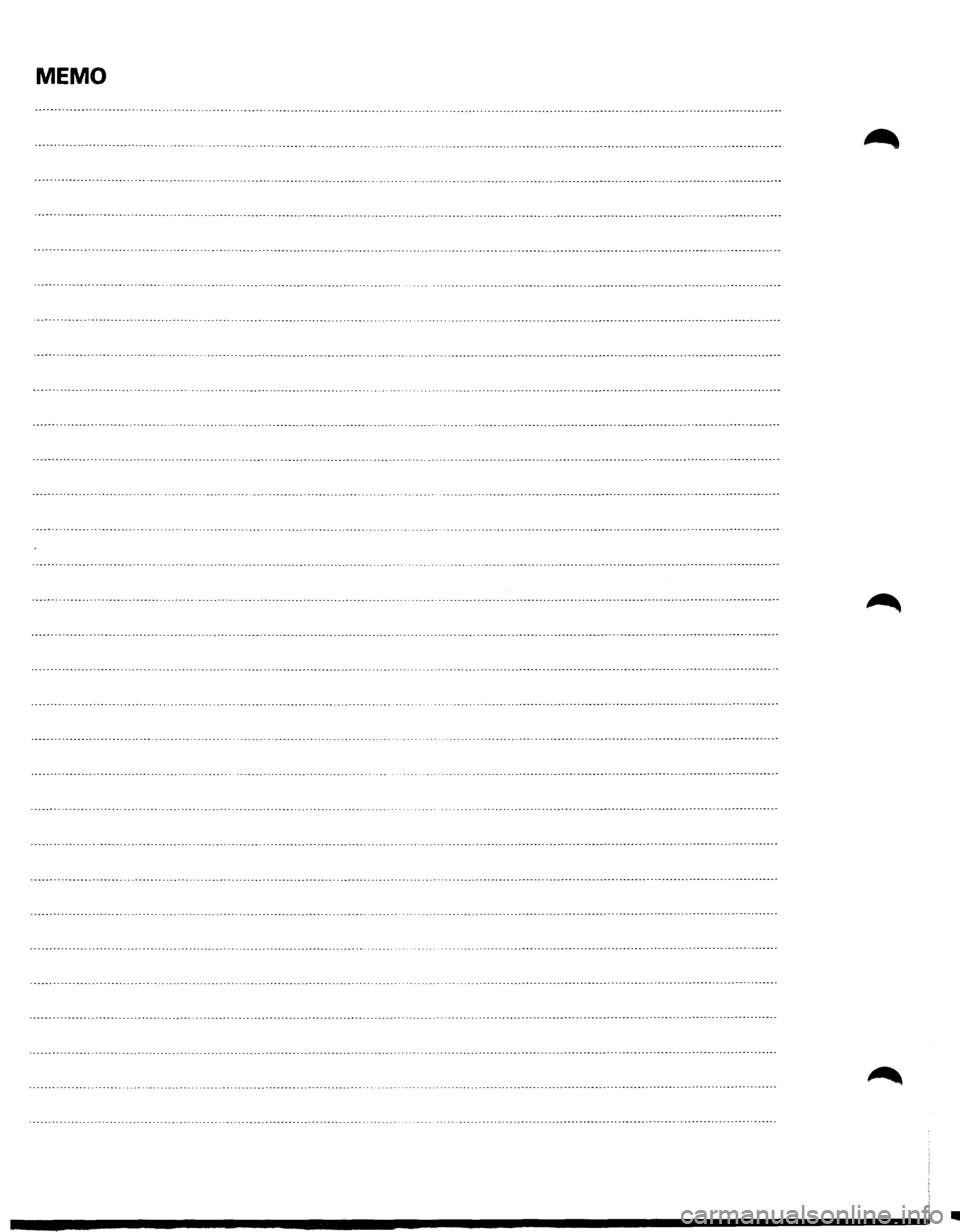 ISUZU TROOPER 1995  Workshop Manual MEMO  