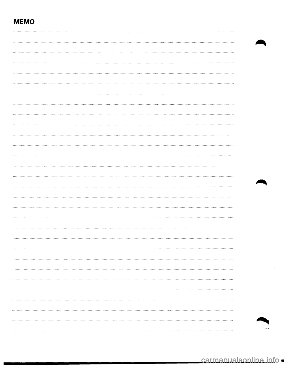 ISUZU TROOPER 1995  Workshop Manual MEMO 
•  