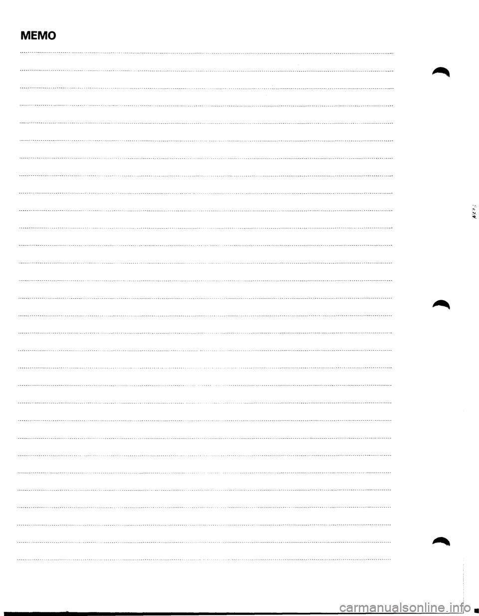 ISUZU TROOPER 1995  Workshop Manual MEMO 
•  