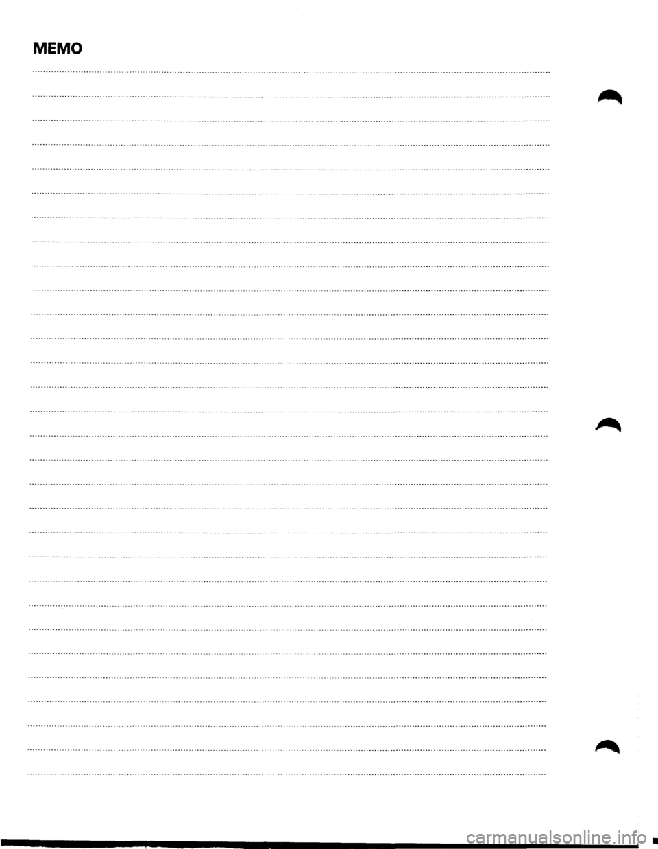 ISUZU TROOPER 1995  Workshop Manual MEMO 
•  