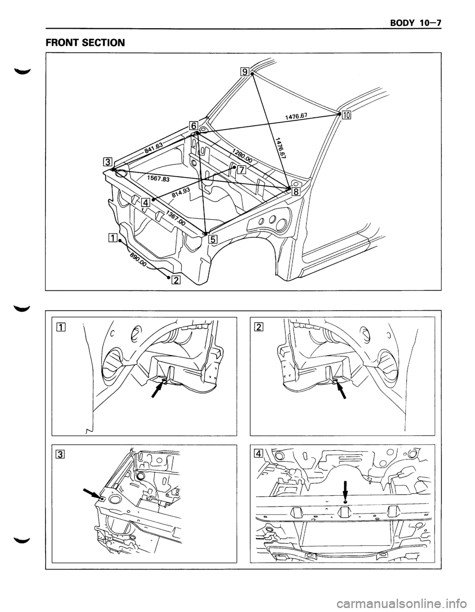 ISUZU TROOPER 1995  Workshop Manual BODY 10-7 
FRONT SECTION 
rn  