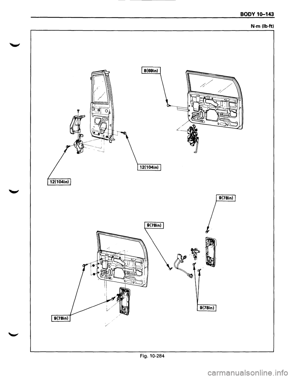 ISUZU TROOPER 1995  Workshop Manual BODY 1o-143 
N·m (lb.ft) 
Fig. 10-284  