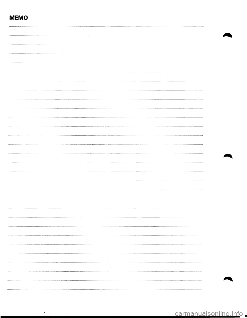 ISUZU TROOPER 1995  Workshop Manual MEMO 
•  