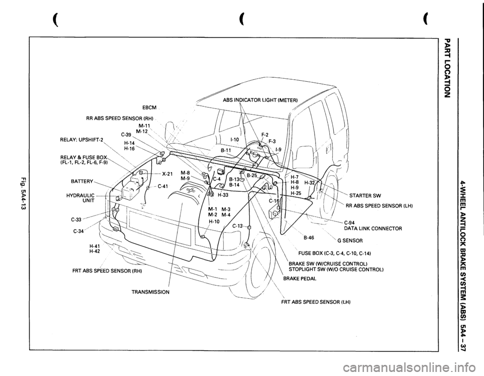 ISUZU TROOPER 1995  Workshop Manual !! co U1 )> "" I .... w 
( 
EBCM 
RR 
ABS SPEED  SENSOR 
(RHl 
. 
RELAY: 
UPSHIFT-2 
""·,-....." 
M-11_ 
. ·r·--- 
.. 
C-39 
M-12"-~.· 
··.. 
> .. , ,· 
~' 
... 
, 
~~~~~ 
~.-·<r 
REL