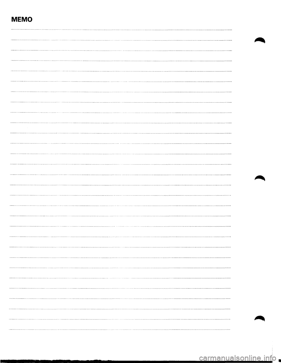 ISUZU TROOPER 1995  Workshop Manual MEMO 
•  