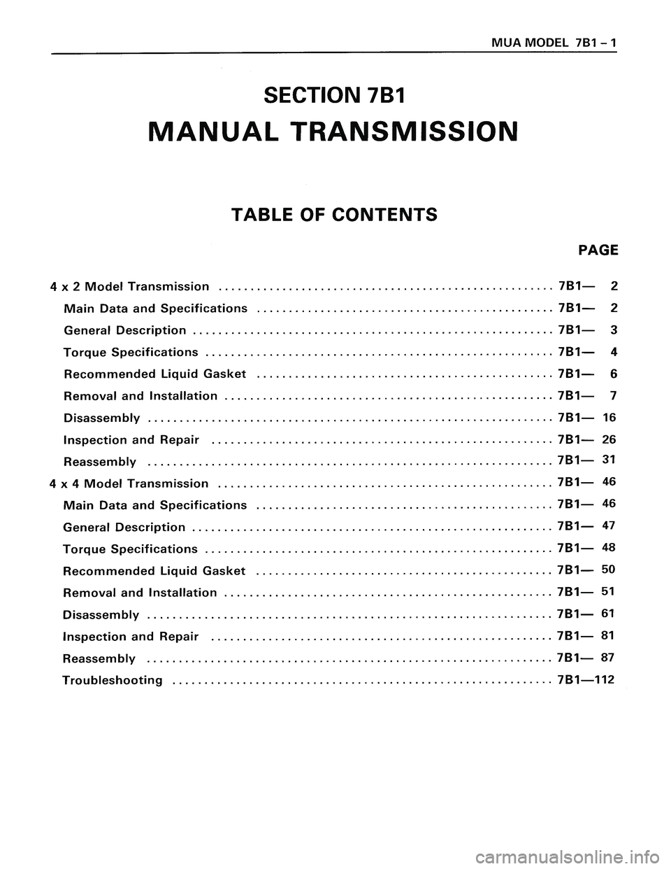 ISUZU TROOPER 1998  Service Repair Manual 