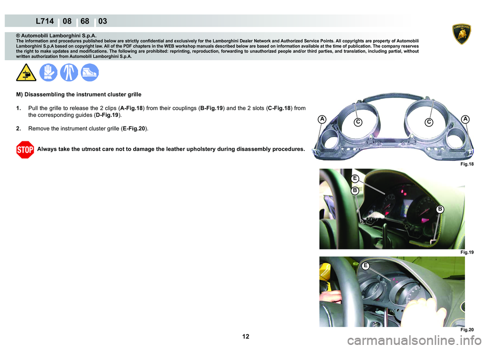 LAMBORGHINI GALLARDO 2009  Workshop Manual 12
  L714    08    68    03
�)�L�J���
AACC
�)�L�J���
�)�L�J���
�%
�(
�%
�(
® Automobili Lamborghini S.p.A.
�7�K�H��L�Q�I�R�U�P�D�W�L�R�Q��D�Q�G��S�U�R�F�H�G�X�U�H�V��S�X�E�O�L�V�K�H�G��