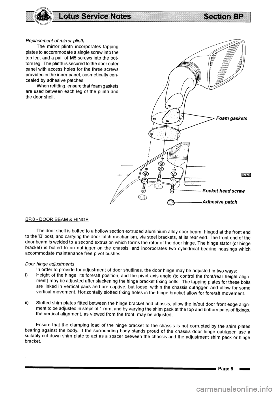 LOTUS ELISE 2001  Service Repair Manual 