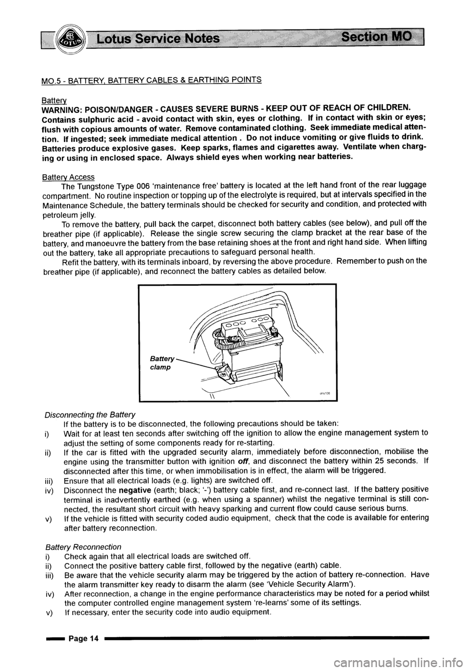 LOTUS ELISE 2001  Service Repair Manual 