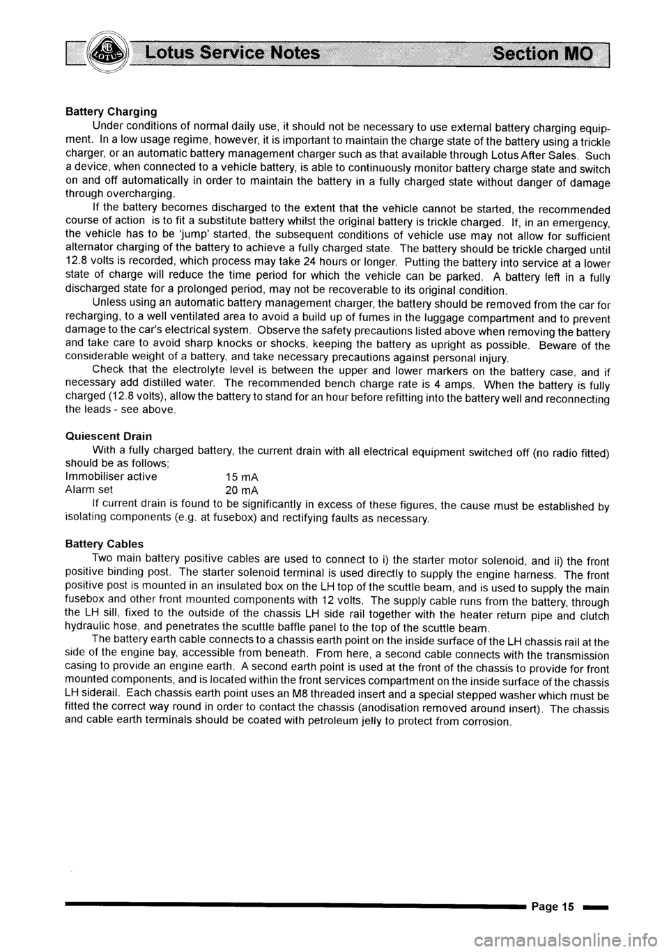 LOTUS ELISE 2001  Service Repair Manual 