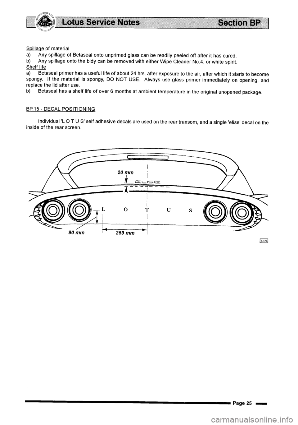 LOTUS ELISE 2001  Service Repair Manual 
