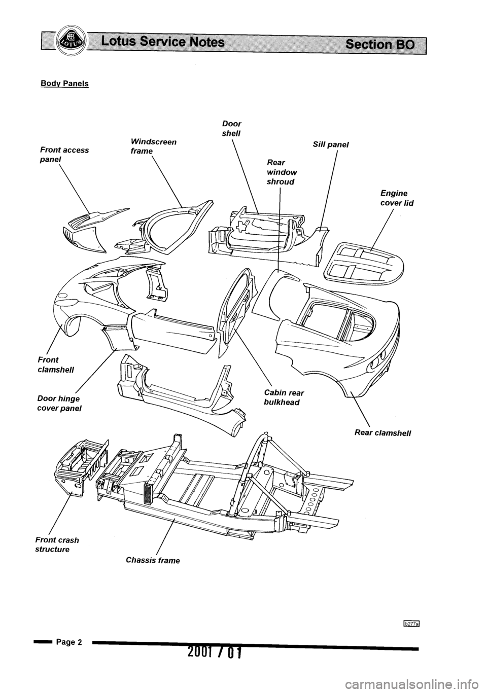 LOTUS ELISE 2001  Service Repair Manual 