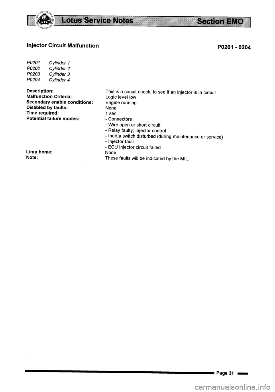 LOTUS ELISE 2001  Service Repair Manual 