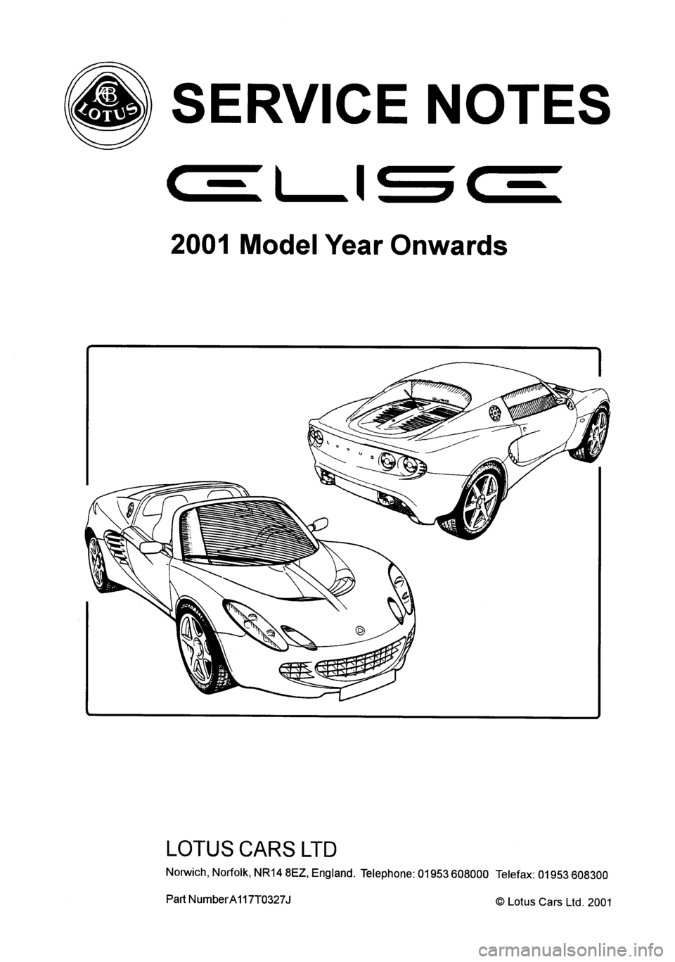 LOTUS ELISE 2001  Service Repair Manual 