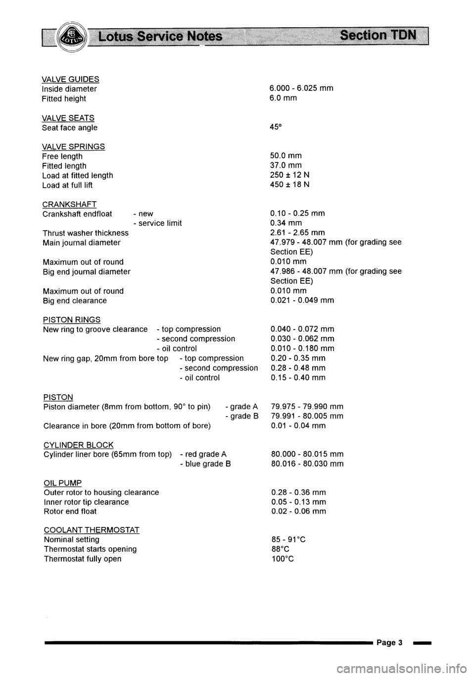 LOTUS ELISE 2001  Service Repair Manual 