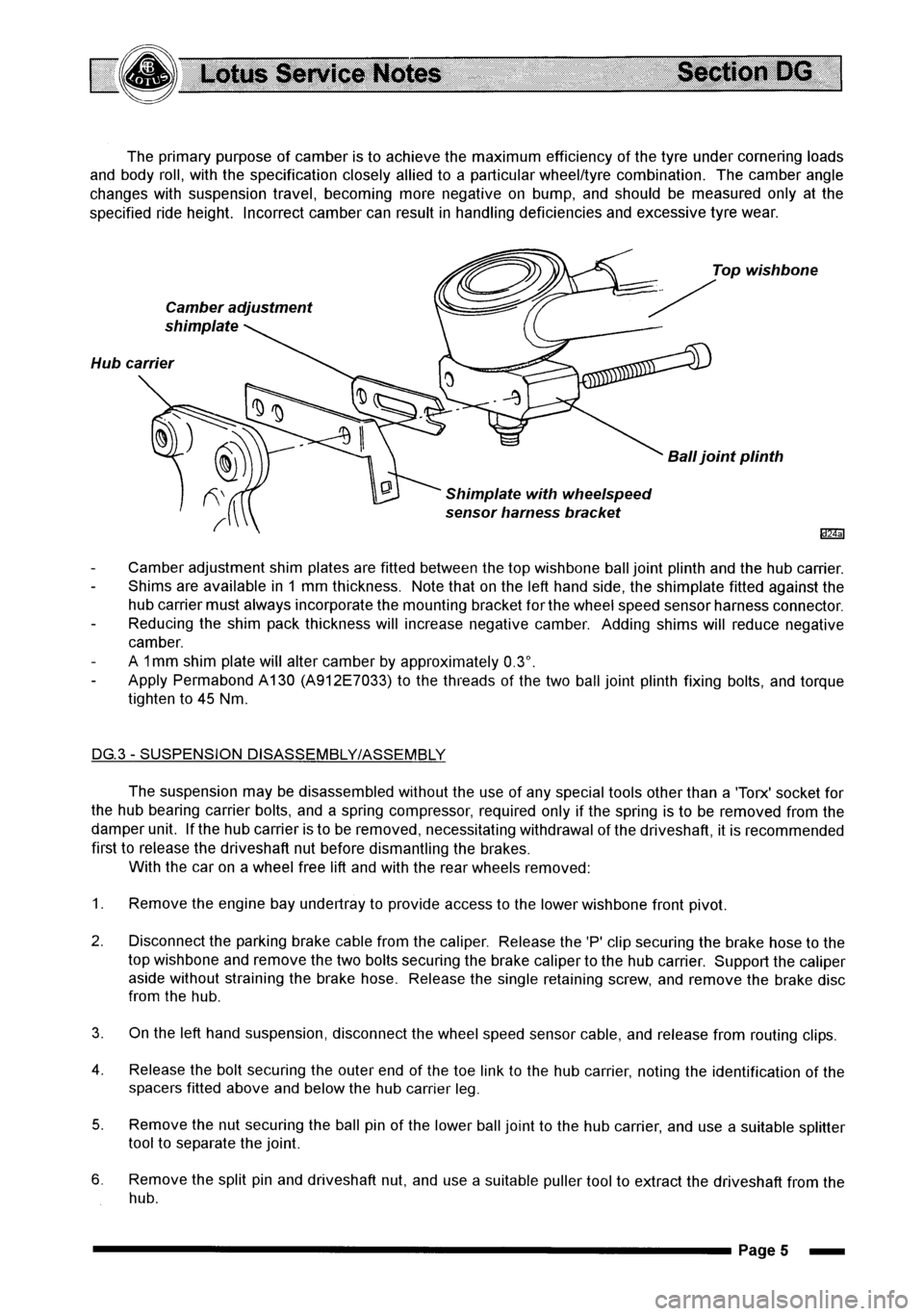 LOTUS ELISE 2001  Service Repair Manual 
