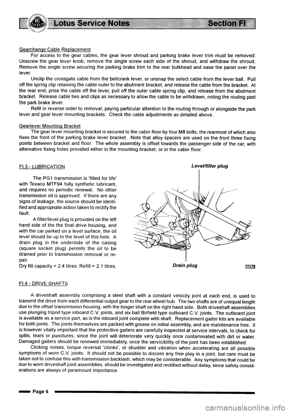 LOTUS ELISE 2001  Service Repair Manual 