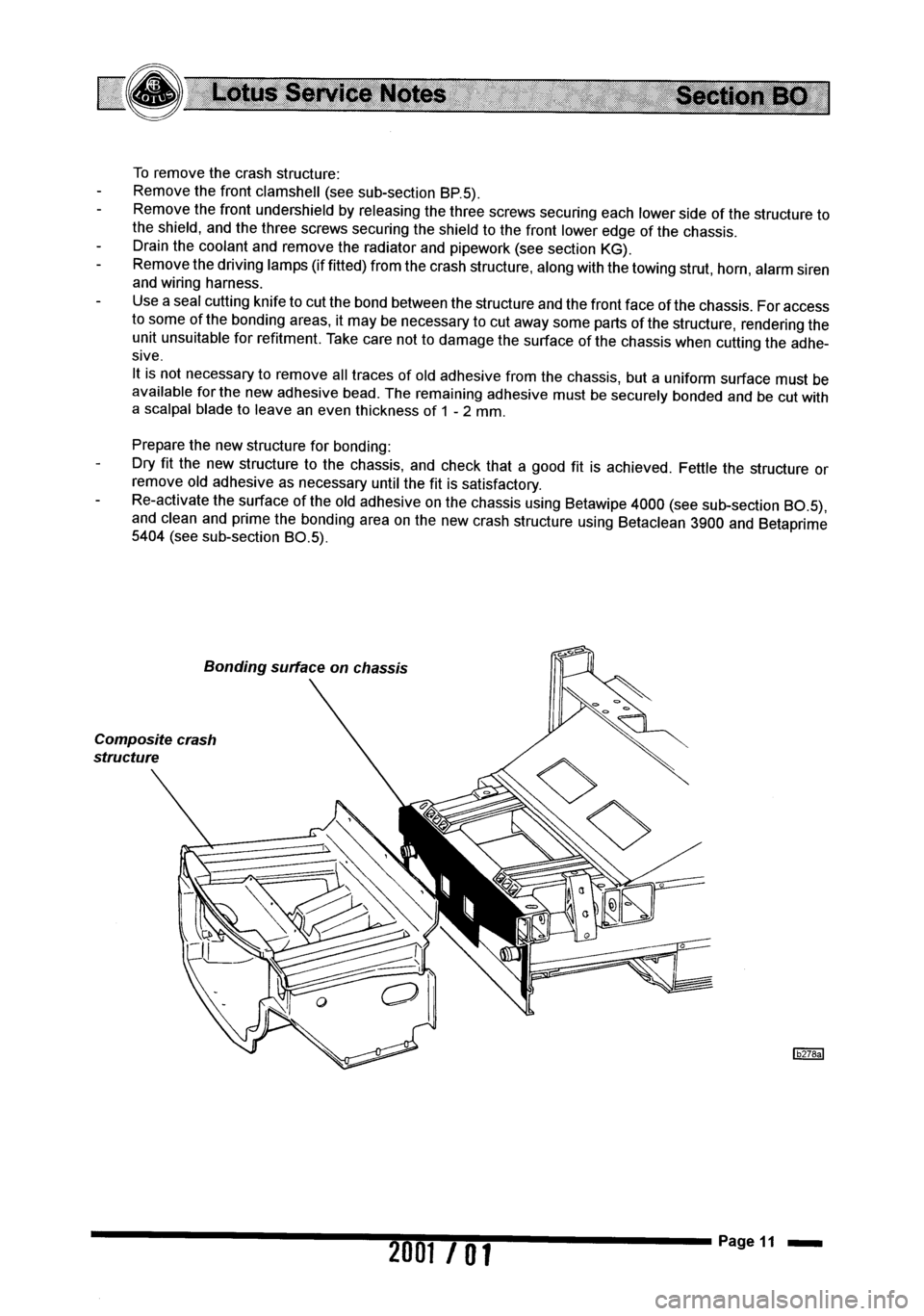 LOTUS ELISE 2001  Service Repair Manual 