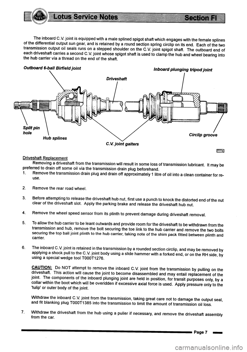 LOTUS ELISE 2001  Service Repair Manual 